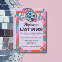 Letzte Disco Retro Bachelorette Einladung