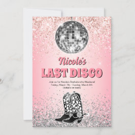 Letzte Disco Retro Bachelorette Wochenende Einladung