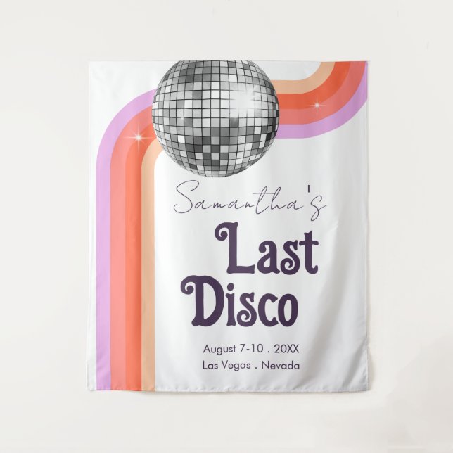 Letzte Disco Retro Bachelorette Wochenende Tapeste Wandteppich (Vorderseite)