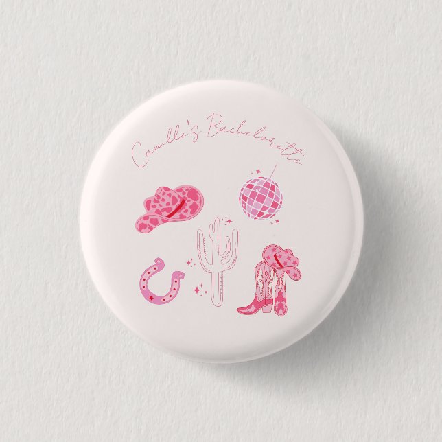 Letzte Disco Rodeo Bachelorette Week-end Party Button (Vorderseite)