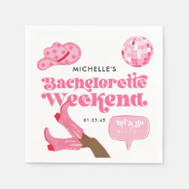 Letzte Disco Rodeo Junggeselinnen-Abschied Serviette