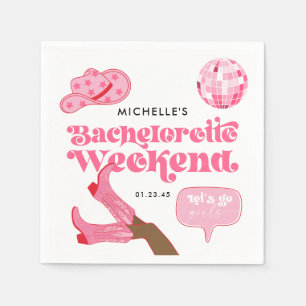 Letzte Disco Rodeo Junggeselinnen-Abschied Serviette