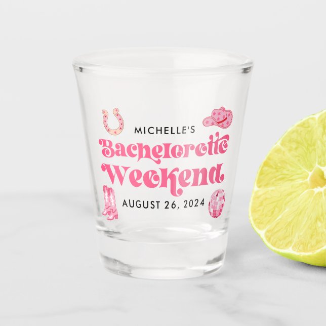 Letzte Disco Rodeo Junggeselinnen-Abschied Shot Gl Schnapsglas (Vorderseite)