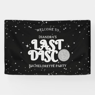 Letzte Disco Silver Retro Bachelorette Willkommen Banner