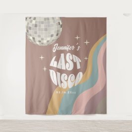 Letzte Disko 70er Retro Groovy Bachelorette Wochen Wandteppich