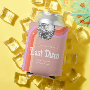 Letzte Disko Retro Rosa Bachelorette Wochenende Dosenkühler