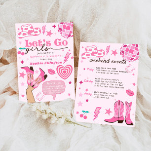 Letzte Disko Rodeo Bachelorette Wochenende Nash Ba Einladung