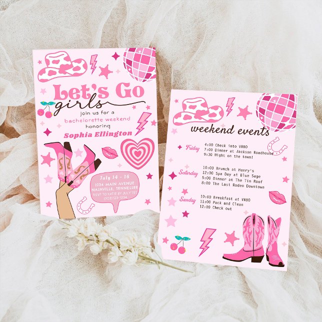 Letzte Disko Rodeo Bachelorette Wochenende Nash Ba Einladung (Von Creator hochgeladen)