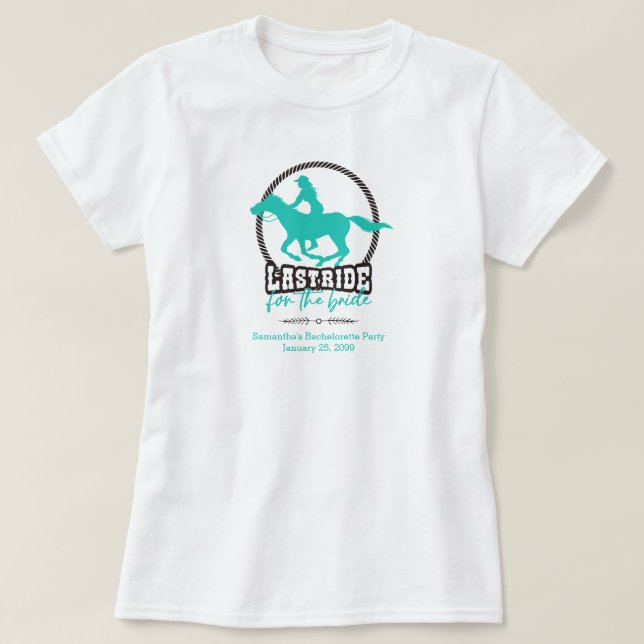 Letzte Fahrt mit türkisfarbenem T - Shirt (Design vorne)