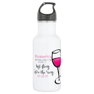 Letzte Flasche vor dem Ring Weinglas Bachelorette Trinkflasche