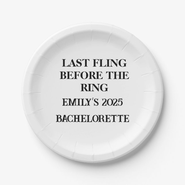 Letzte Flying Tellers Individuelle Name & Year Bac Pappteller (Vorderseite)