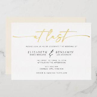 Letzte horizontale Hochzeit Folieneinladung