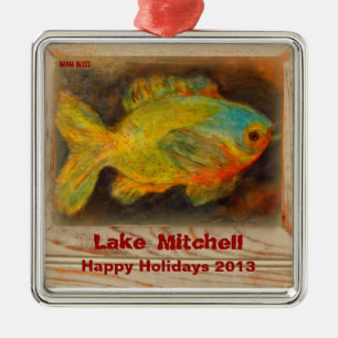 LETZTE JAHRE ** 2013 ** Verzierung "See Mitchell " Silbernes Ornament