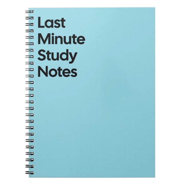 Letzte-Minute-Studiennotizbuch Notizblock (Vorderseite)