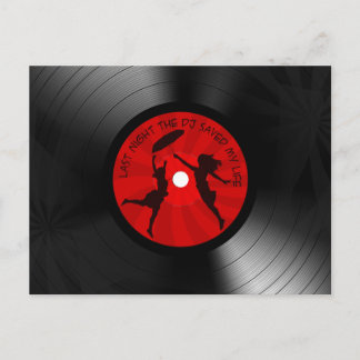 Letzte Nacht Rettete der DJ meinen Life Vinyl Reco Postkarte