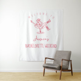 Letzte Rodeo Bachelorette Weekend Funky Hand gezog Wandteppich