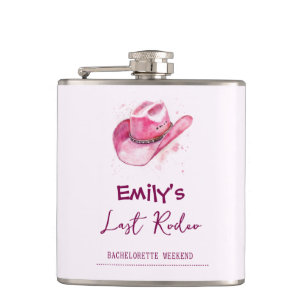 Letzte Rodeo Bachelorette Wochenende Custom rosa F Flachmann