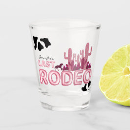Letzte Rodeo Ballon Schriftart und Kuh Druck, cool Schnapsglas