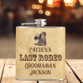 Letzte Rodeo Cowboy Custom Bachelor Party Flachmann