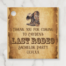 Letzte Rodeo Cowboy Grunge Brown Bachelor Party Geschenkanhänger