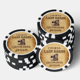 Letzte Rodeo Cowboy Grunge Brown Bachelor Party Pokerchips