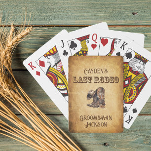 Letzte Rodeo Cowboy Grunge Brown Bachelor Party Spielkarten