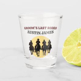 Letzte Rodeo Cowboys personalisieren Name Bachelor Schnapsglas