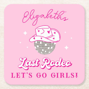 Letzte Rodeo Cowgirl Bachelorette Let's Go Girls Rechteckiger Pappuntersetzer