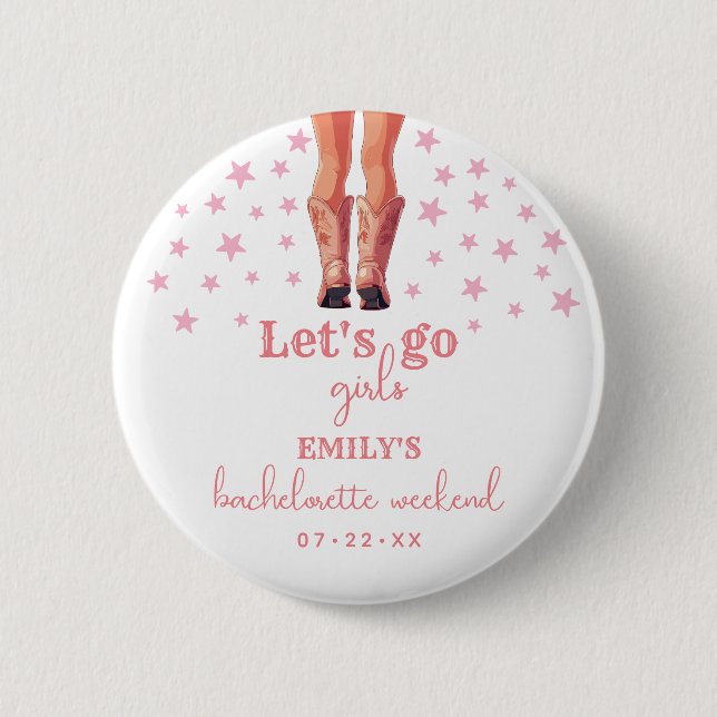 Letzte Rodeo Cowgirl Bachelorette Weekend Button (Vorderseite)