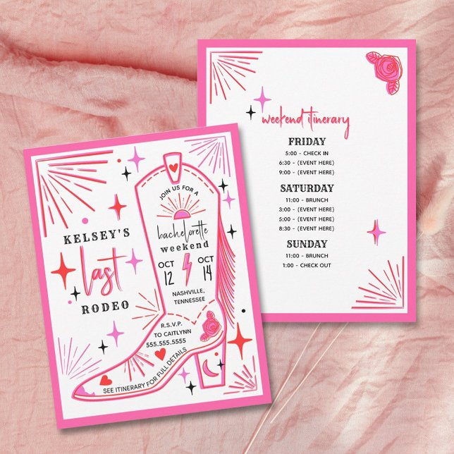 Letzte Rodeo Cowgirl Bachelorette Wochenendreise Einladung (Von Creator hochgeladen)