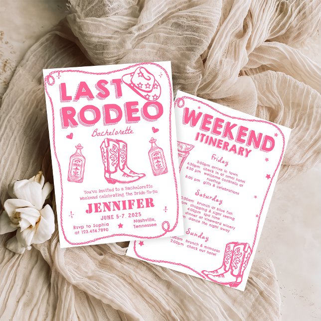 Letzte Rodeo Cowgirl Bachelorette Wochenendreise Einladung (Von Creator hochgeladen)