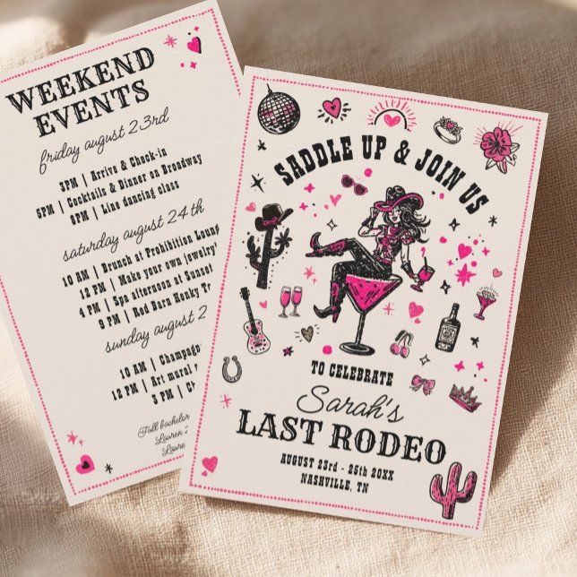 Letzte Rodeo Cowgirl Fun Nash Bash Bachelorette Einladung (Von Creator hochgeladen)