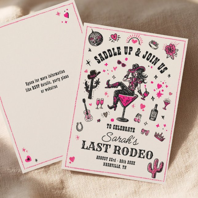 Letzte Rodeo Cowgirl Fun Nash Bash Bachelorette Einladung (Von Creator hochgeladen)
