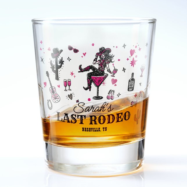 Letzte Rodeo Cowgirl Fun Nash Bash Bachelorette Schnapsglas (Von Creator hochgeladen)