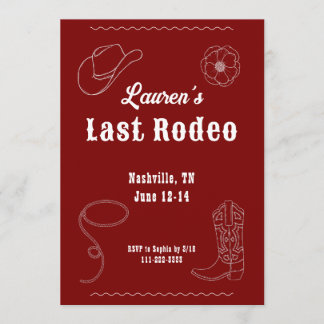 Letzte Rodeo-Cowgirl Western-Junggesellinnen-Absch Einladung