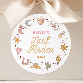 Letzte Rodeo Disco Cowgirl Bachelorette Wochenende Runder Aufkleber