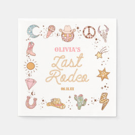 Letzte Rodeo Disco Cowgirl Bachelorette Wochenende Serviette