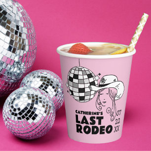 Letzte Rodeo Disco Cowgirl Junggeselinnen-Abschied Pappbecher
