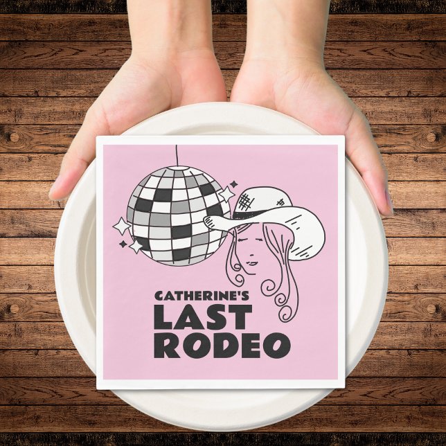 Letzte Rodeo Disco Cowgirl Junggeselinnen-Abschied Serviette (Von Creator hochgeladen)