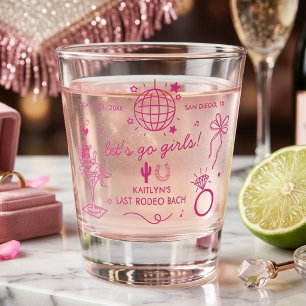 Letzte Rodeo-Disco-Cowgirl-Junggesellinnenparty Schnapsglas