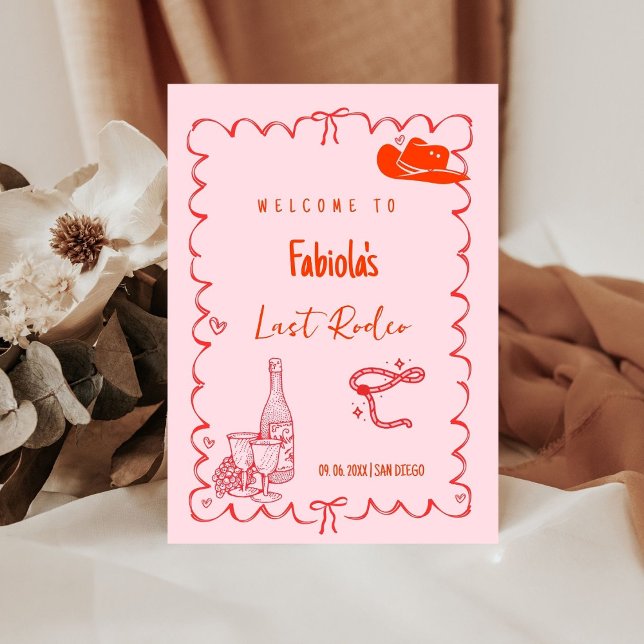 Letzte Rodeo Narshivlle Bachelorette Begrüßungszei Sockelschild (Von Creator hochgeladen)