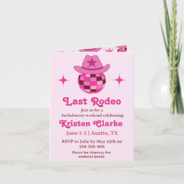 Letzte Rodeo Pink Disco Cowgirl Bachelorette Einladung