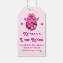Letzte Rodeo Pink Disco Cowgirl Bachelorette Geschenkanhänger