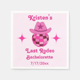 Letzte Rodeo Pink Disco Cowgirl Bachelorette Serviette