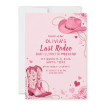 Letzte Rodeo Pink Western Cowgirl Junggesellinnena