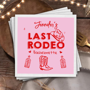 Letzte Rodeo Pinke Rote Cowgirl Junggesellinnenpar Serviette