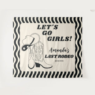 Letzte Rodeo Retro Western Junggesellinnenparty Wandteppich