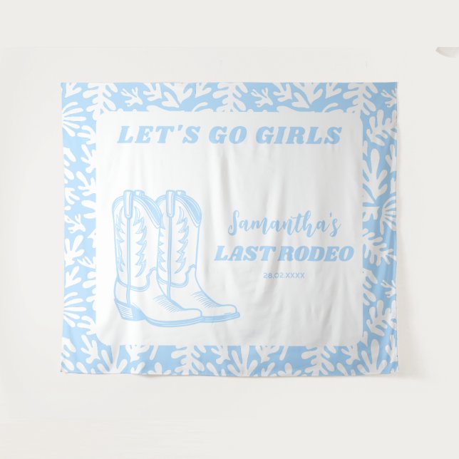 Letzte Rodeo Western Cowgirl Junggeselinnen-Abschi Wandteppich (Vorderseite (Horizontal))