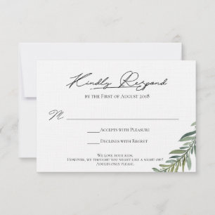 Letzte RSVP-Karte für Kandidaten RSVP Karte