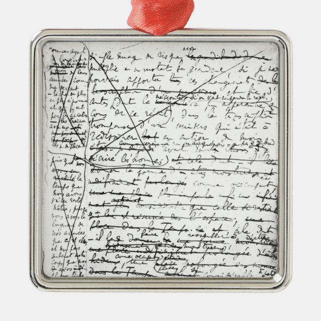 Letzte Seite 'eines La Recherche du Temps Perdu' Silbernes Ornament (Vorne)